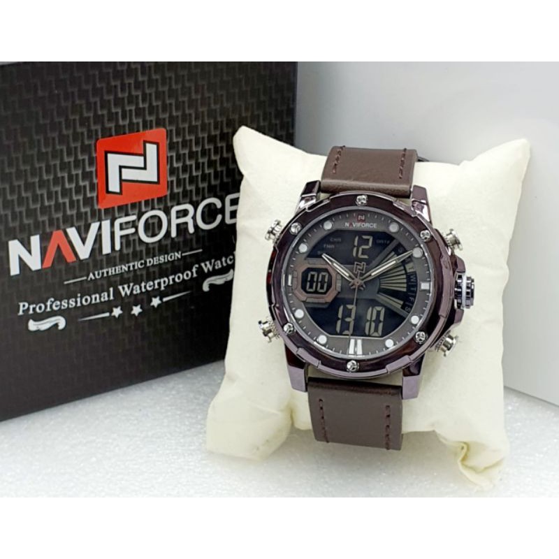 Jam Tangan Pria Naviforce Original Tali Kulit Garansi 1 Tahun