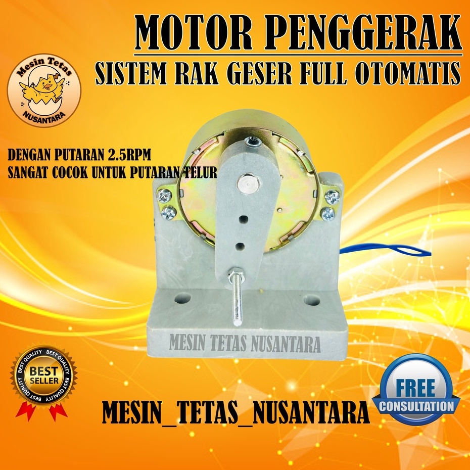 Motor Dinamo Pemutar Penggerak Rak Geser Mesin Tetas