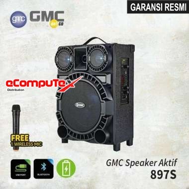 SPEAKER KARAOKE KOPER GMC 897S / 897 S BLUETOOTH 8 INCH MIC - GARANSI RESMI