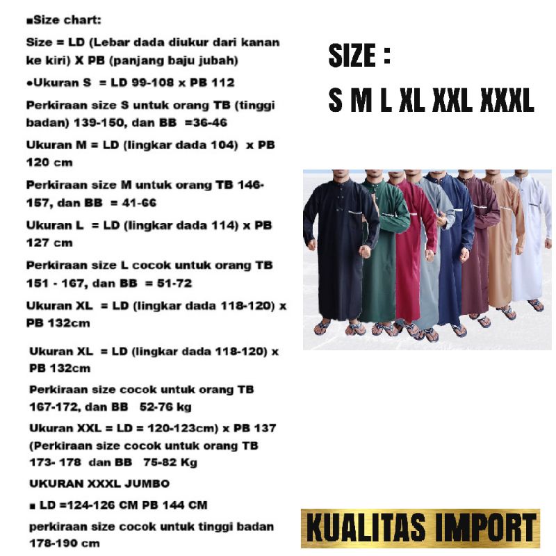 gamis laki laki ORIGINAL ukuran S M L XL XXL XXXL JUMBOjubah remaja dan dewasa BAHAN ADEM  LEMBUT/gamis al harby