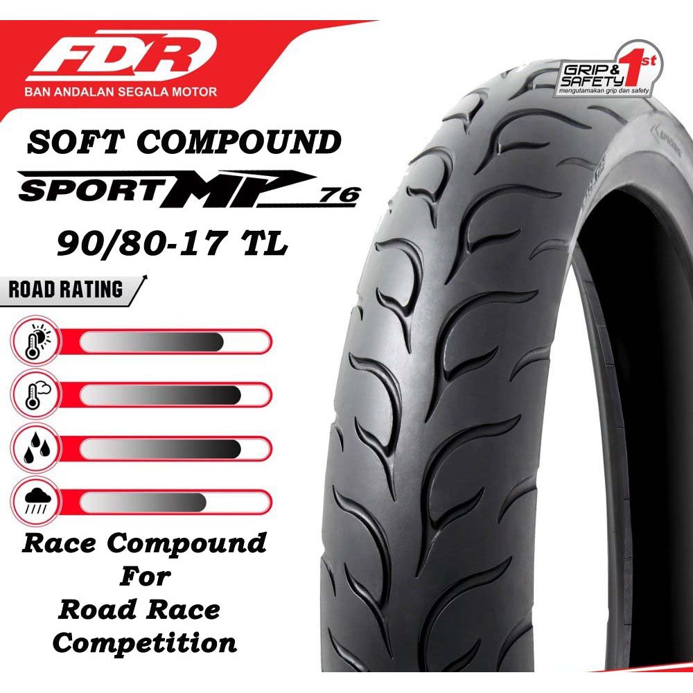 Ban Luar Federal FDR 90/80-17 90/80 300 Ring 17 Tubeless Sport MP76 Tubles Tubeles