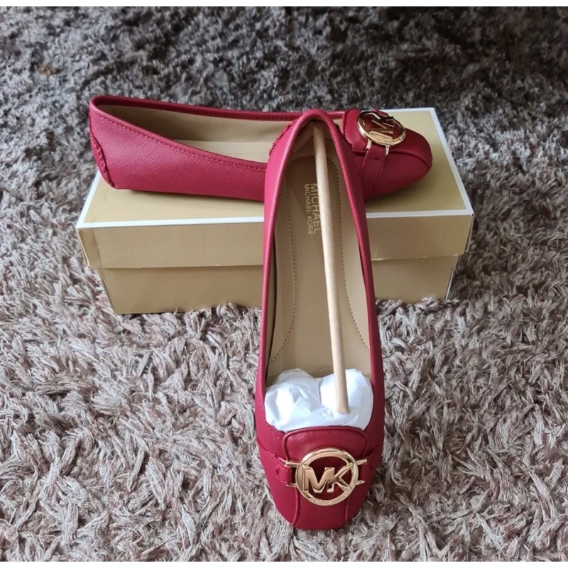 sepatu mk flat shoes red original authentic shoes