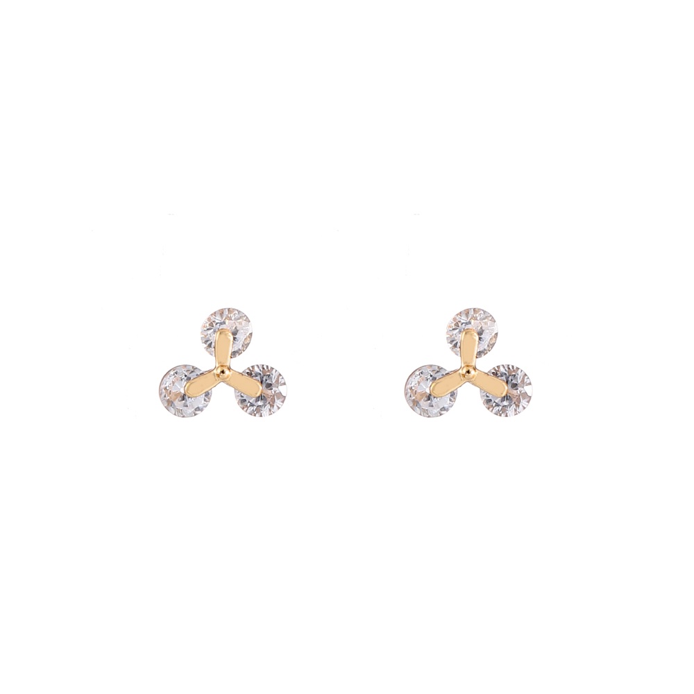 ♥️MOYA0158✨Anting Korea Titanium Sederhana Berlian Semanggi Earrings Premium Fashion Aksesoris Wanita D284