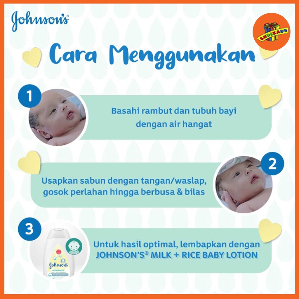 Johnson's Milk+Rice Hair and Baby Bath Sabun Bayi