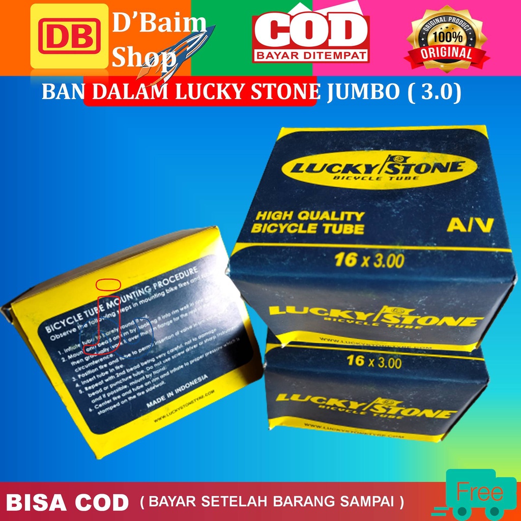 Ban Dalam sepeda Jumbo Atau Fat (16 x 3.0) Lucky Stone