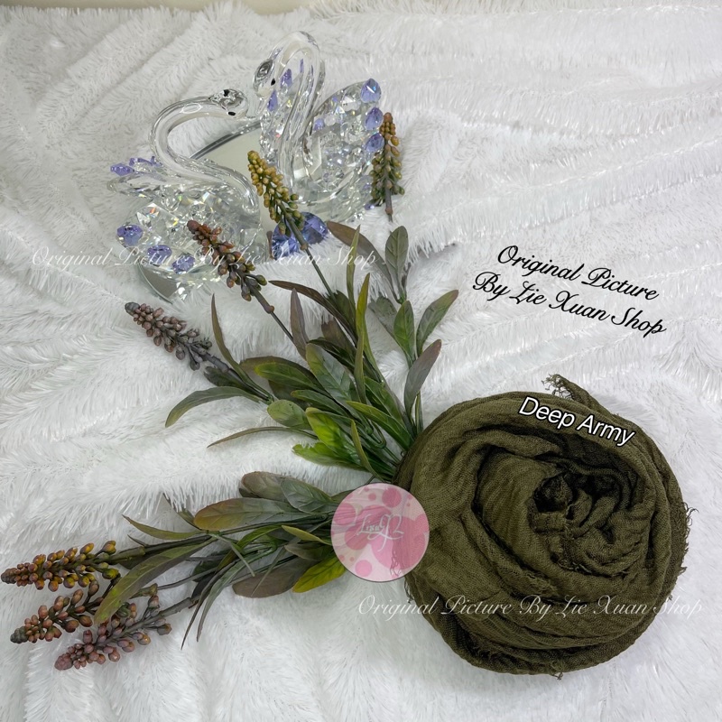 Pasmina Crincel Murah Pasmina Kusut Pasmina Negro-Deep Army