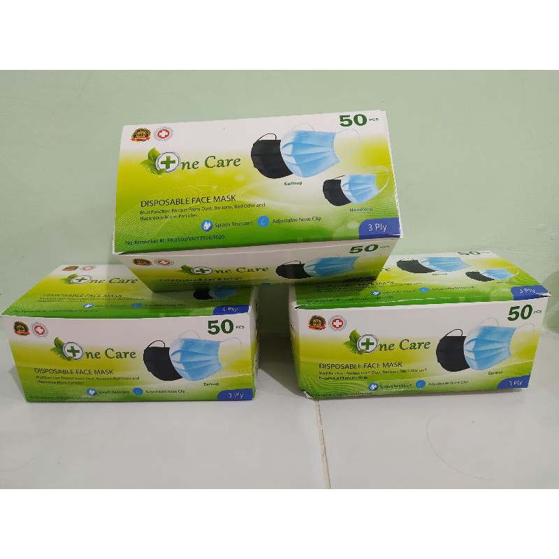 Masker Medis 3 ply One Care isi 50 pcs Izin kemenkes
