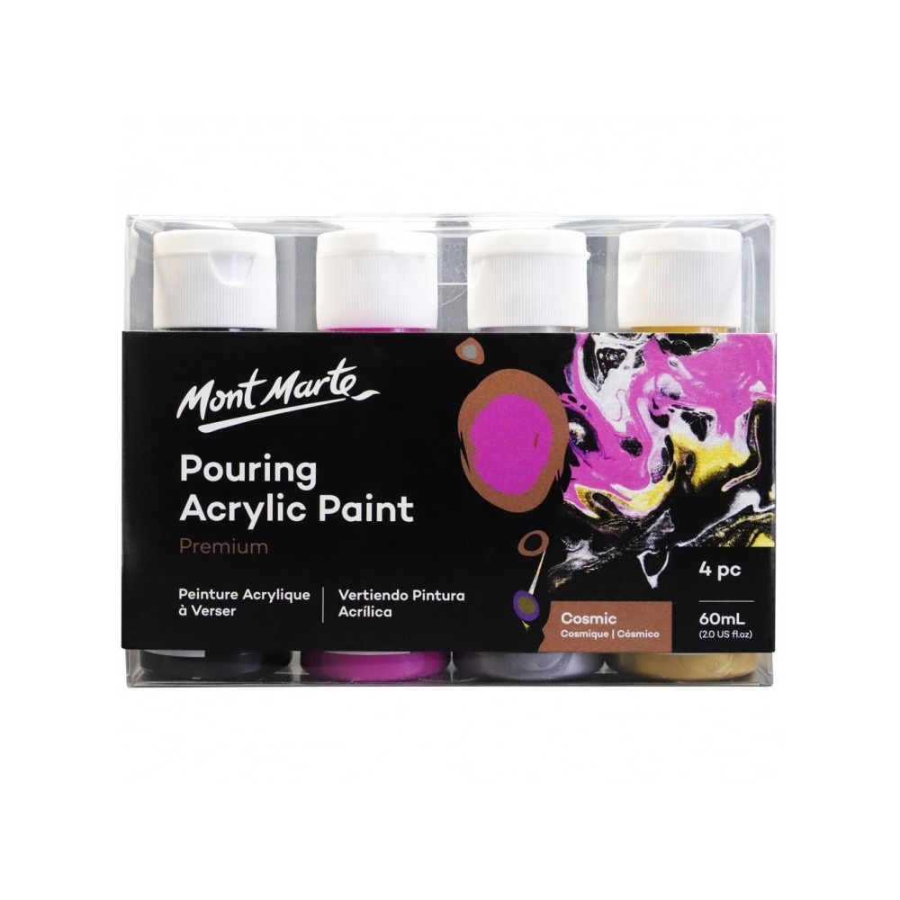 

Mont Marte Pouring Acrylic Paint 60ml 4pc Set - Cosmic / Cat Akrilik