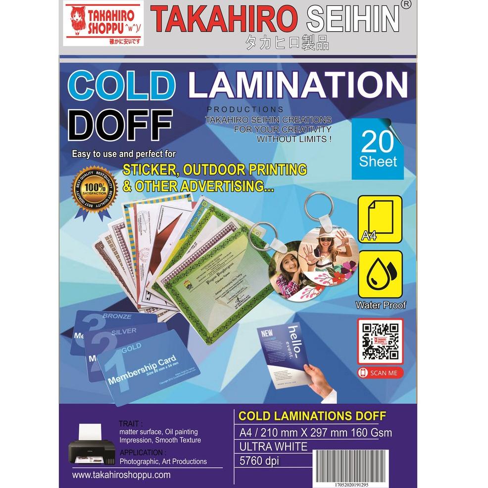 

あ Laminasi Doff / mate A4 ➜