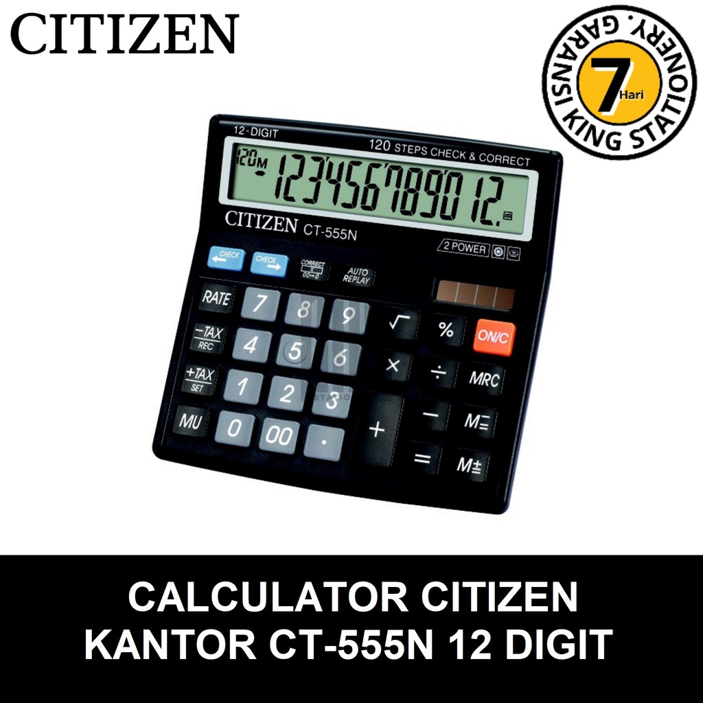 

KALKULATOR / CALCULATOR CITIZEN KANTOR CT-555N-12D (12DIGIT) ORIGINAL