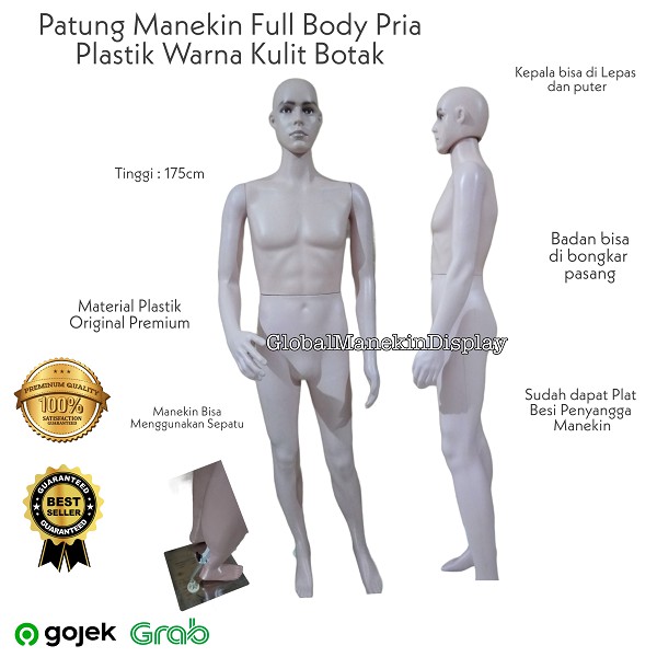 Patung Manekin Full Body Pria Cowok - Plastik