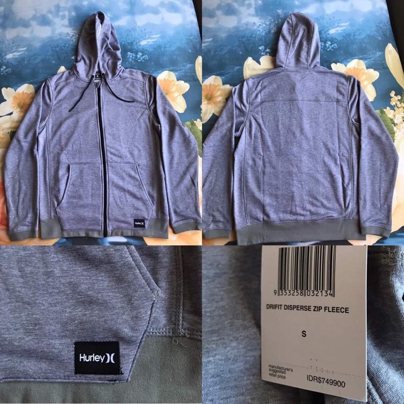 Jaket Hurley Drifit Disperse Zip Fleece Hoodie GRY