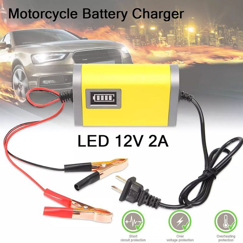 Charger Aki Motor Mobil Casan Carger Cas 2A 12V