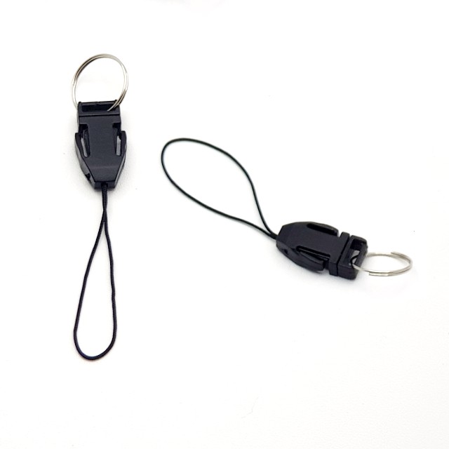 strap hp di lanyard / cantelan hp di tali id card / strap hitam 1cm