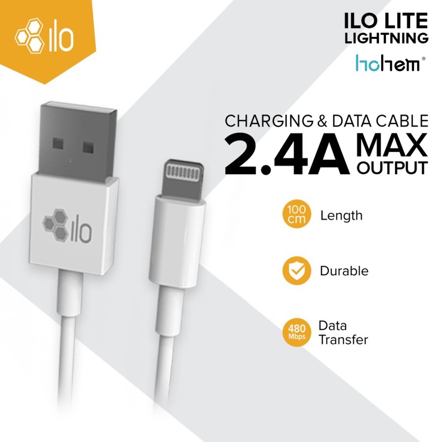 hippo ilo lite kabel data charger usb lightning 100cm iphone 5 5s 6 6s 6  6s  7 7  8 8  plus x origi