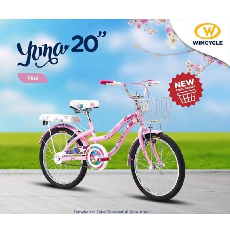 SEPEDA ANAK PEREMPUAN MINI 20 INCH WIMCYCLE YUNA CITYBIKE ANAK KERANJANG SNI MURAH BARU  WIM CYCLE A