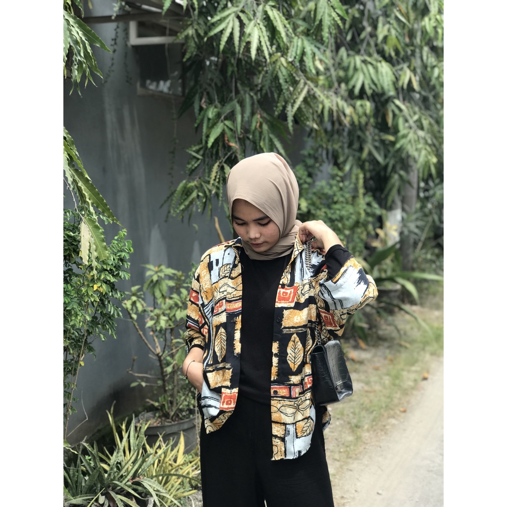 KEMEJA RAYON MOTIF OVERSIZE | KEMEJA MOTIF | KEMEJA RAYON OVERSIZE