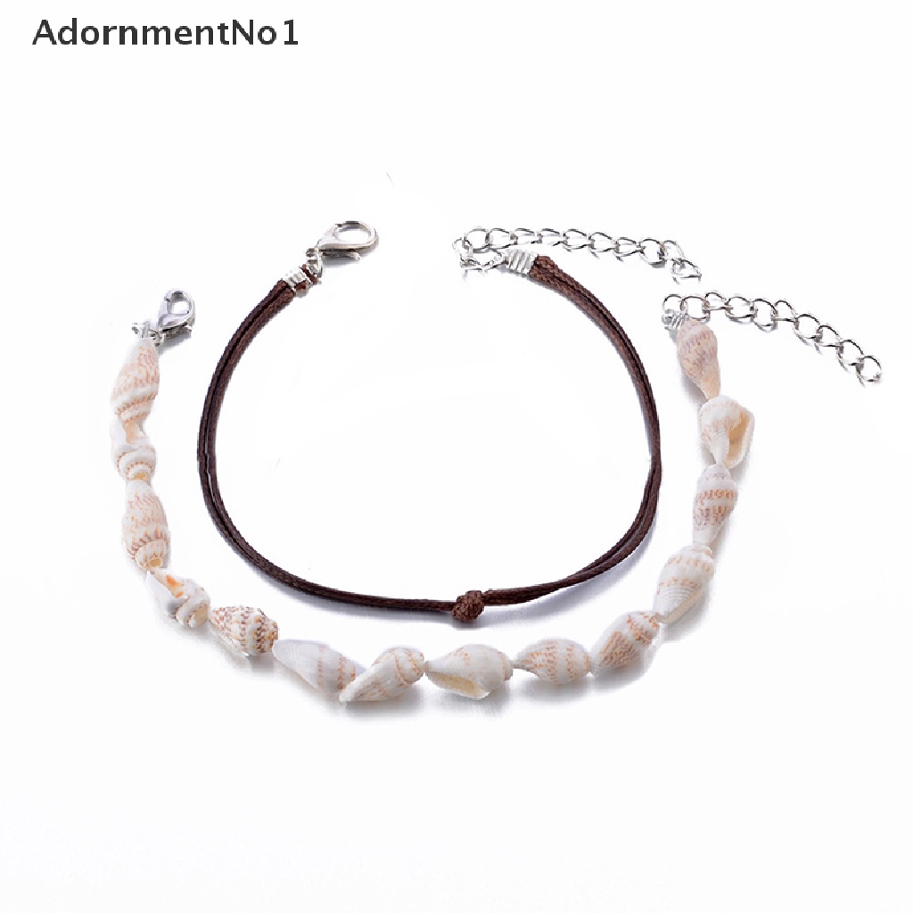 (AdornmentNo1) 2pcs / Set Gelang Kaki Wanita Desain Kerang Untuk Pantai / Hadiah