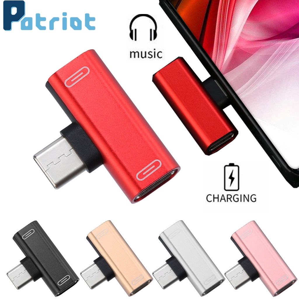 [ 2 In 1 Dual Type-c audio converter For  Xiaomi Redmi Huawei Android phone ]