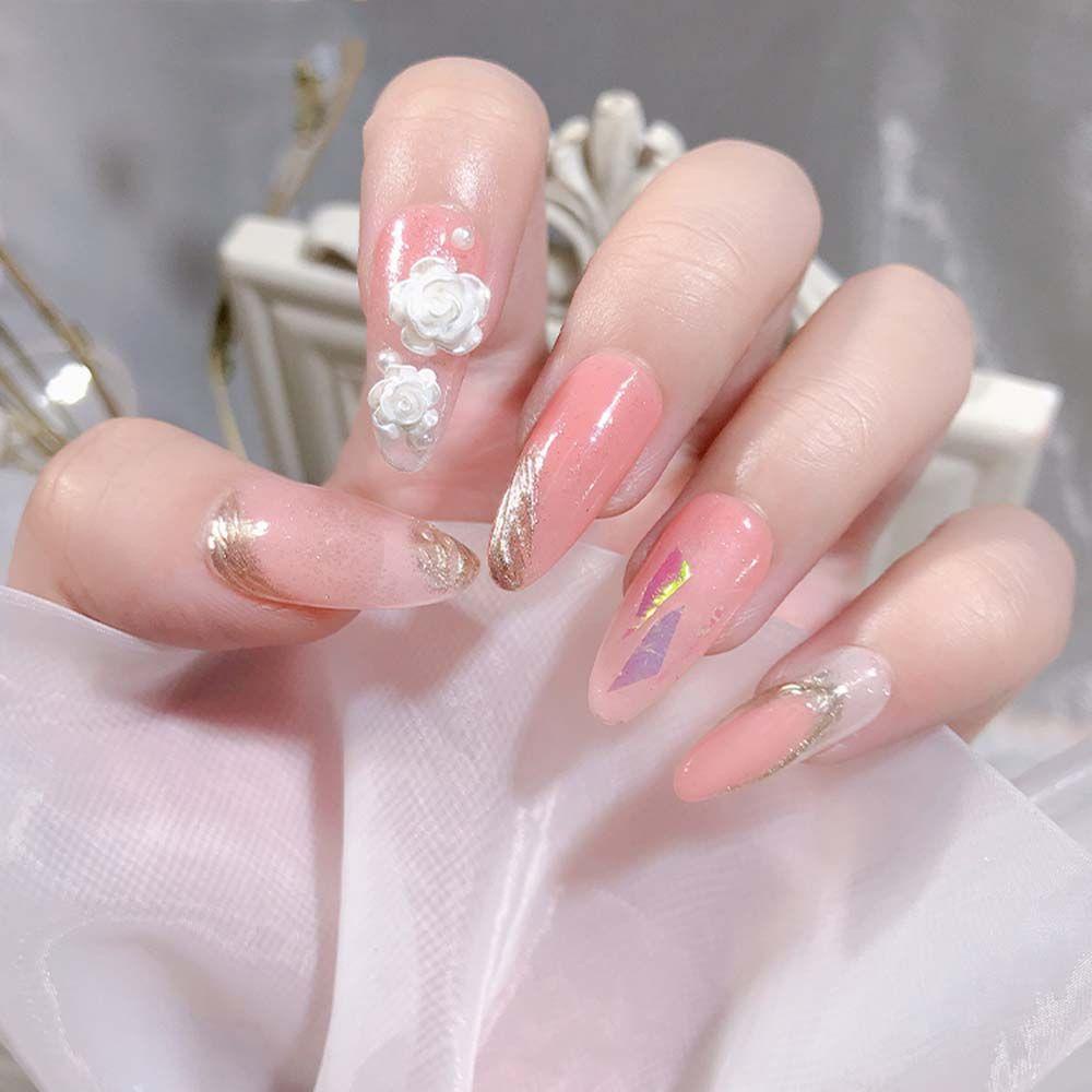 AUGUSTINA Augustina Camellia Nail Art Perhiasan Charms Shiny Aurora Symphony Korea DIY Ornamen