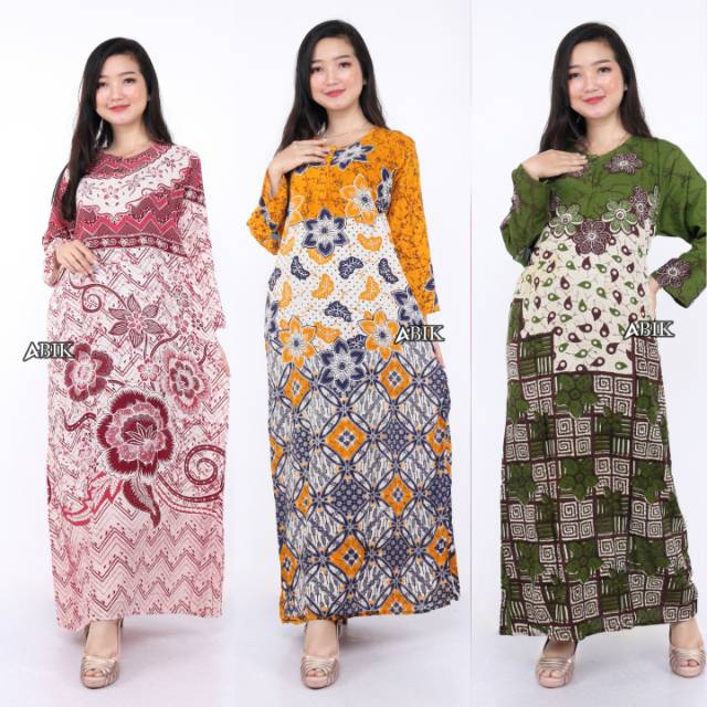 LONGDRESS SANTUNG ADEM BUSUI / MAXI DRESS KANCING RAYON KATUN