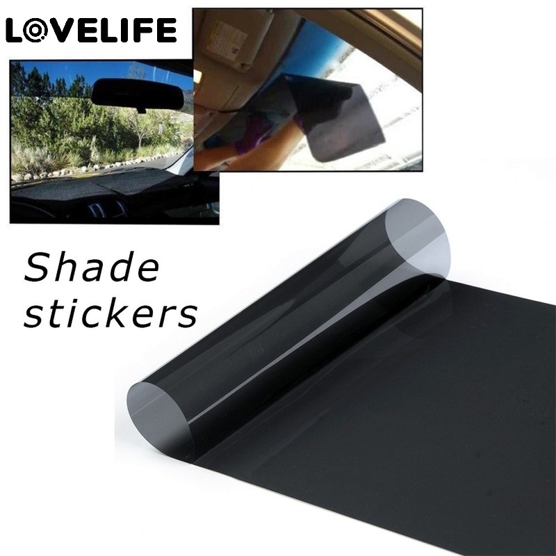 2pcs Stiker Kaca Jendela Samping Mobil Universal Anti Air / UV / glare Bahan PVC Warna Hitam