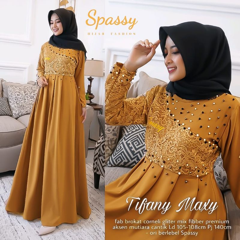 TIFANI /BROKAT GAMIS MEKINIAN LEBEL ORI SPASSY