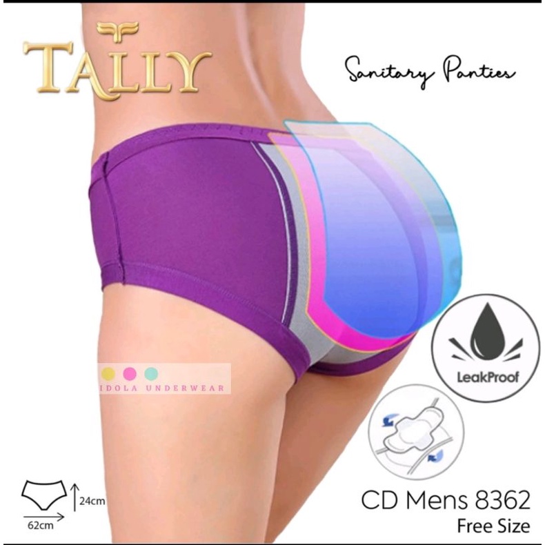 TALLY Celana Dalam Menstruasi bahan katun fit to L - XL anti tembus CD 8362
