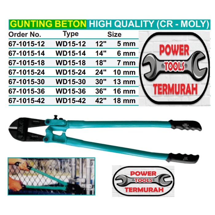 Gunting Beton 18" WIPRO Bolt Cutter Gembok Rantai Besi Heavy Duty Tang