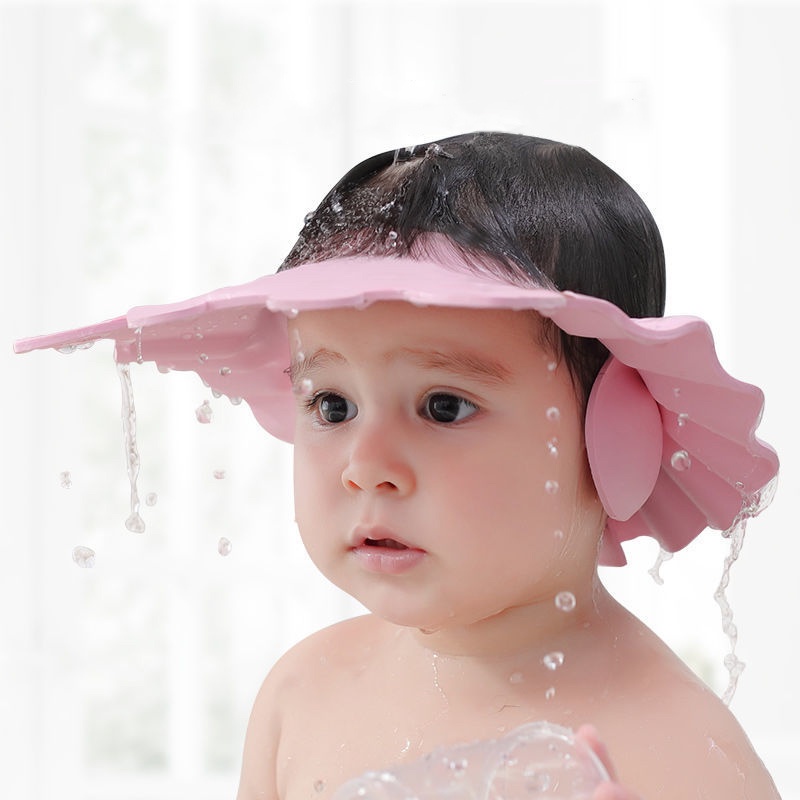 Topi keramas anak/Topi Keramas Anak dengan Kancing Penutup Telinga Bahan Sponge/Baby SHOWER CAP//Topi keramas bayi L6/139