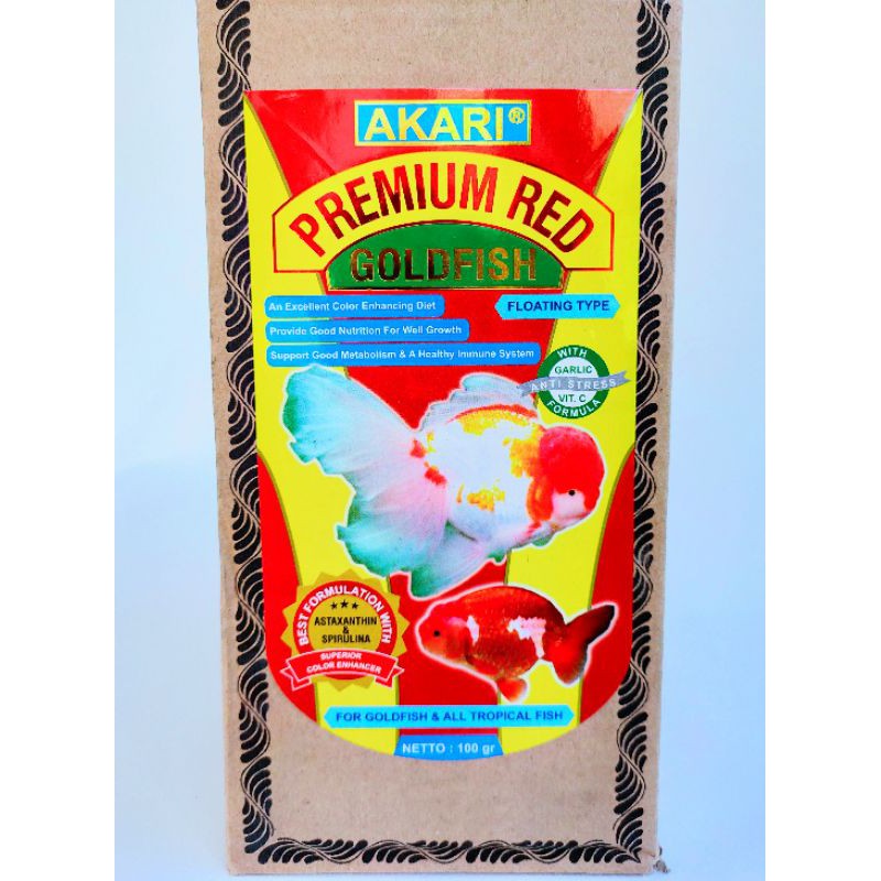 Akari Premium Red Goldfish 100gr Butiran 1mm Apung Makanan Ikan Pakan Ikan Pellet Ikan Mas koki