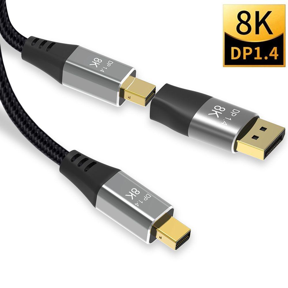 Preva Mini DP to Mini DP Kabel HDTV Proyektor Male to Male MDP Dengan Adaptor DP Ke DP Mini 8K @ 60Hz