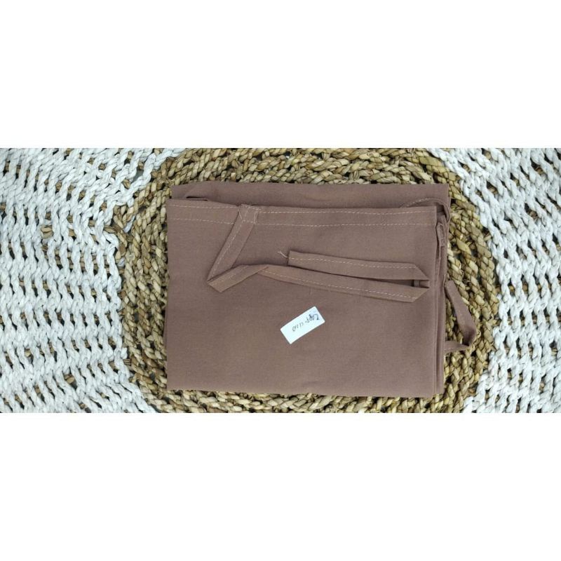 Kerudung Bergo Maryam Tali Non Pet Moscrepe Premium Hijab Instan Jilbab Instant Krudung Polos-Cappucino