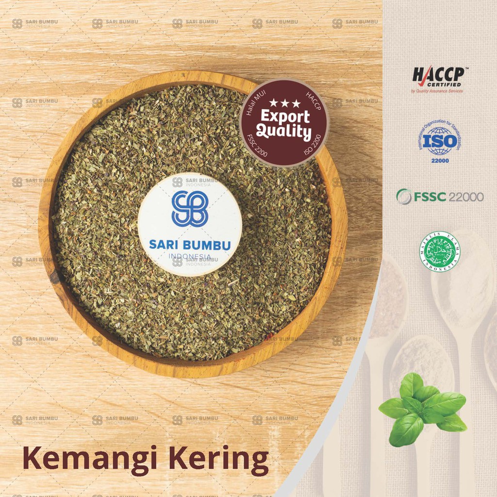 

Kaenomeefood- Kemangi Kering/Dry Basil 250gr kualitas Ekspor sebagai penyedap rasa Non MSG Halal MUI