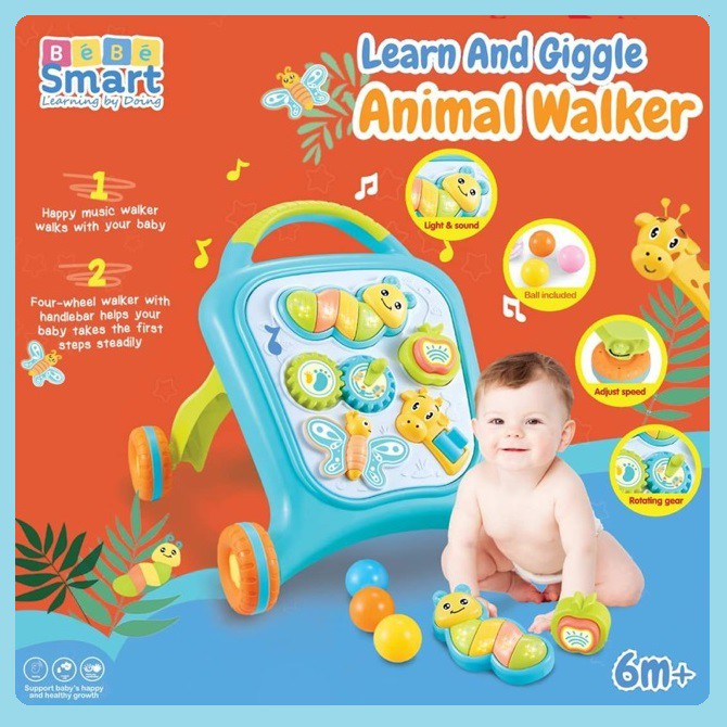 Bebe Smart Learn and Giggle Animal Walker