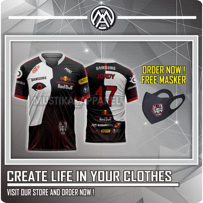 BAJU JERSEY GAMING ALTER EGO HITAM PUTIH TERBARU 2020 FREE NICKENAME