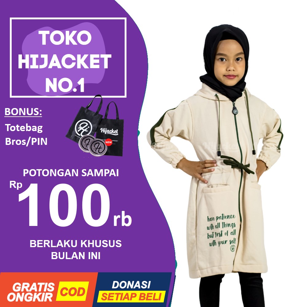 ⭐️ONGKIR GRATIS⭐️ HIJACKET KIDS DEVINNA ORIGINAL JAKET ANAK WANITA  ANAK MUSLIMAH HIJABER NO.1 INDON