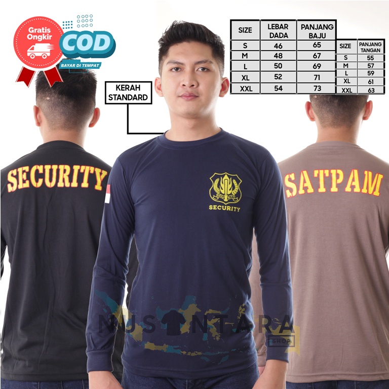 Kaos Security Kaos Satpam lengan Panjang Kaos Security Terbaru Kerah Pendek Satpam Terbaru