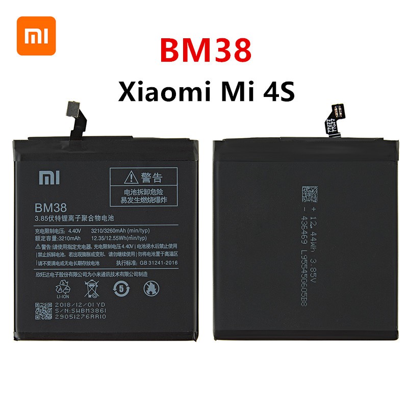 Battery Baterai Xiaomi Mi4S BM38 BM-38 Batre Mi4S Batre Battery Xiaomi Original Batre