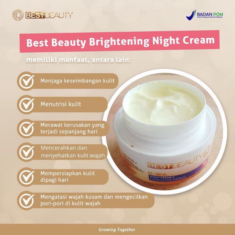 Pemutih wajah Night Cream Ori by Best Beauty Ultimate | Brightening | Acne | Ultimate BPOM