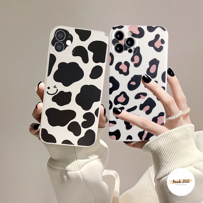 Soft Case TPU Motif Garis Sapi Leopard Untuk Iphone 13 12 11 Pro Max X XR XS Max 6 6s 7 8 Plus SE 2020