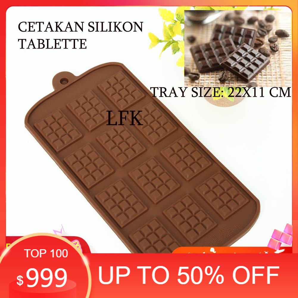 CCS MURAH CETAKAN COKLAT TABLETTE SILICONE COKLAT MINI BAR  PERSEGI SILIKON PUDING JELLY DEKORASI