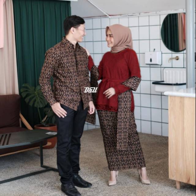 BAJU COUPLE BROKAT SELENDANG MODERN COUPLE MODERN