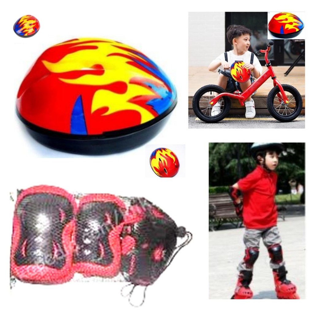 Paket Helm Deker Pelindung Lutut Siku Anak Sepeda Sepatu Roda 113121