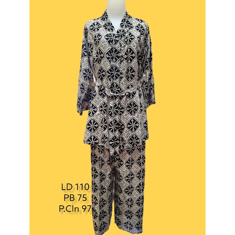ONE SET CELANA PANJANG KIMONO BATIK CAP PREMIUM BUSUI FREINDLY BY LUZA