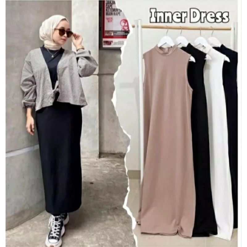 Inner Dress Matt Knit  || Long Overall Dress Kutung Best Seller