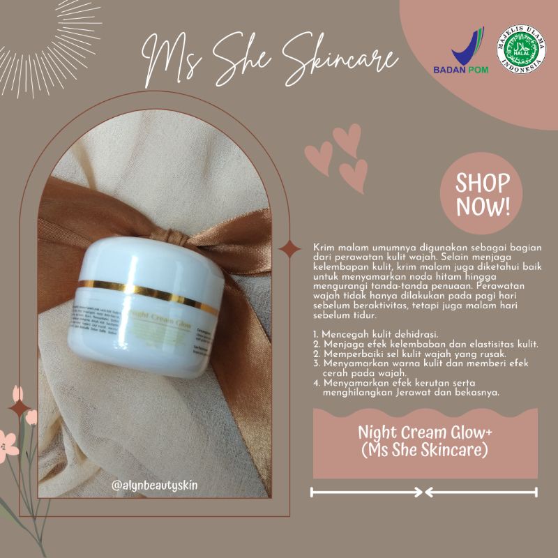 Ms. She Skincare Night Cream Glow