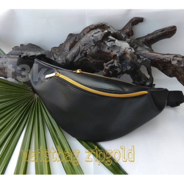 Waist bag fannypack leather sintetic zopgold