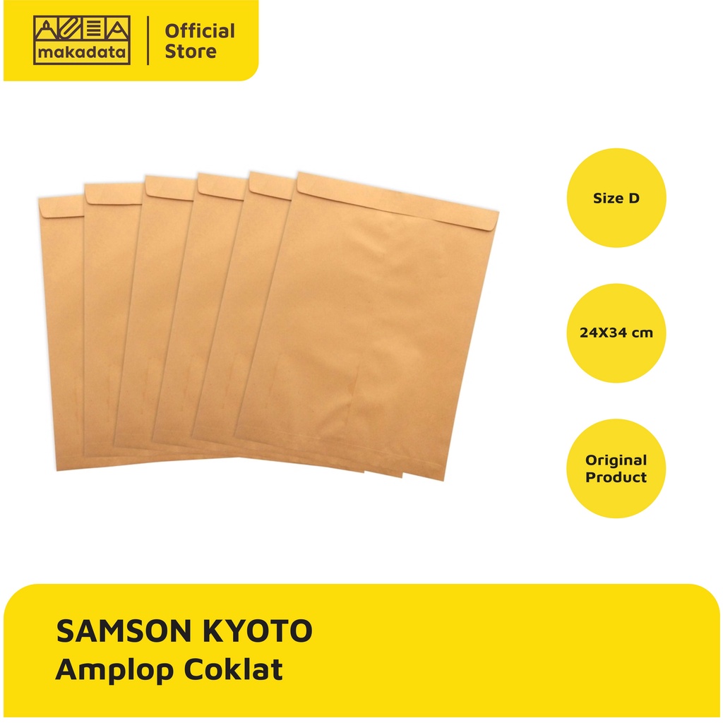 

AMPLOP COKLAT SAMSON D UKURAN FOLIO 24 CM X 34 CMM (1 PAK) MURAH