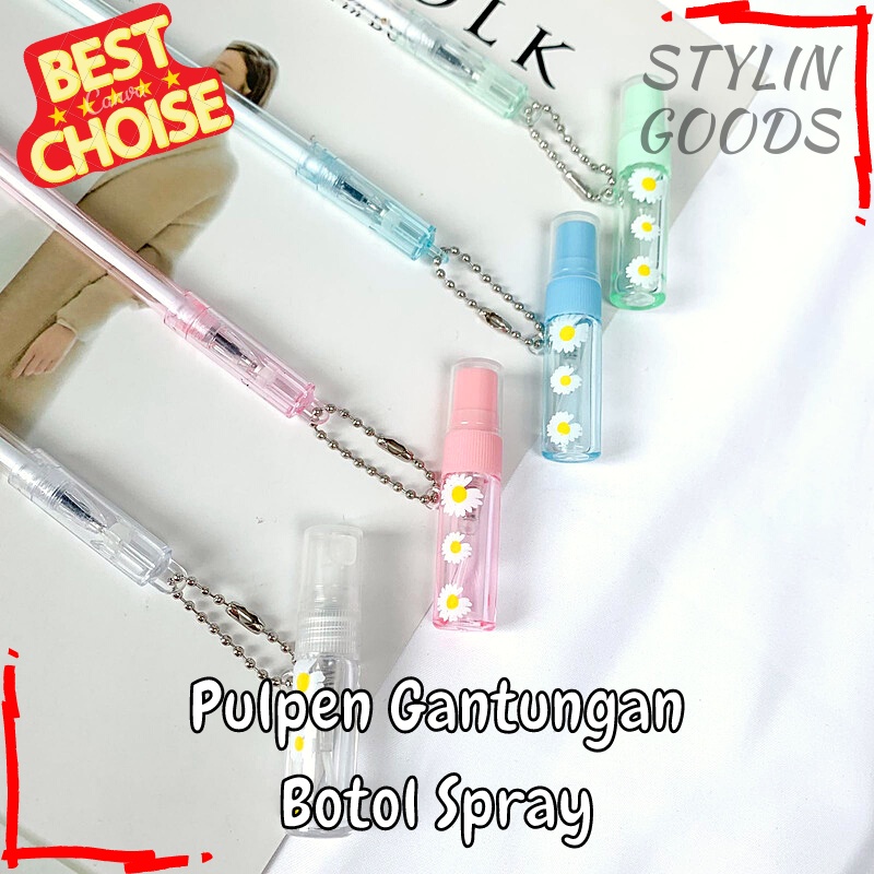 PULPEN GANTUNGAN BOTOL PARFUM DECANT BOTOL KOSONG SPRAY PENA PEN MAINAN ISI ULANG UNIK LUCU